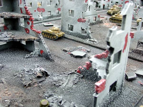 Russian Destroyed Tank Factory with City in 15mm